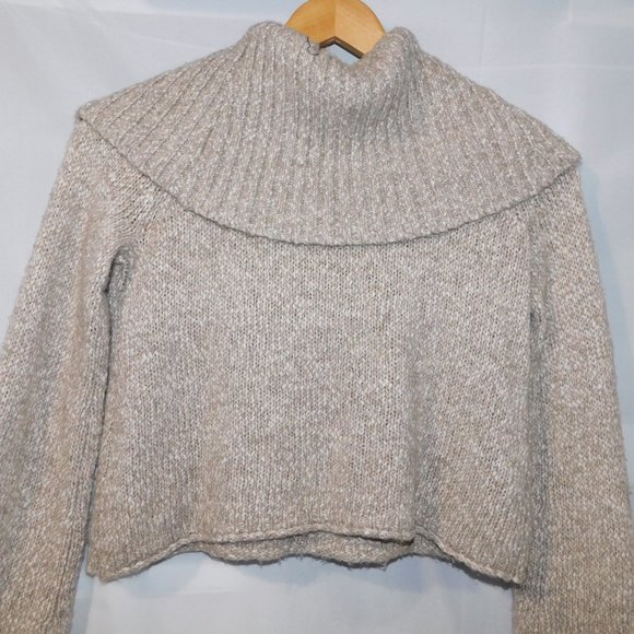 Aerie XS Cowl Neck off the Shoulder Crop Sweater - Picture 7 of 7